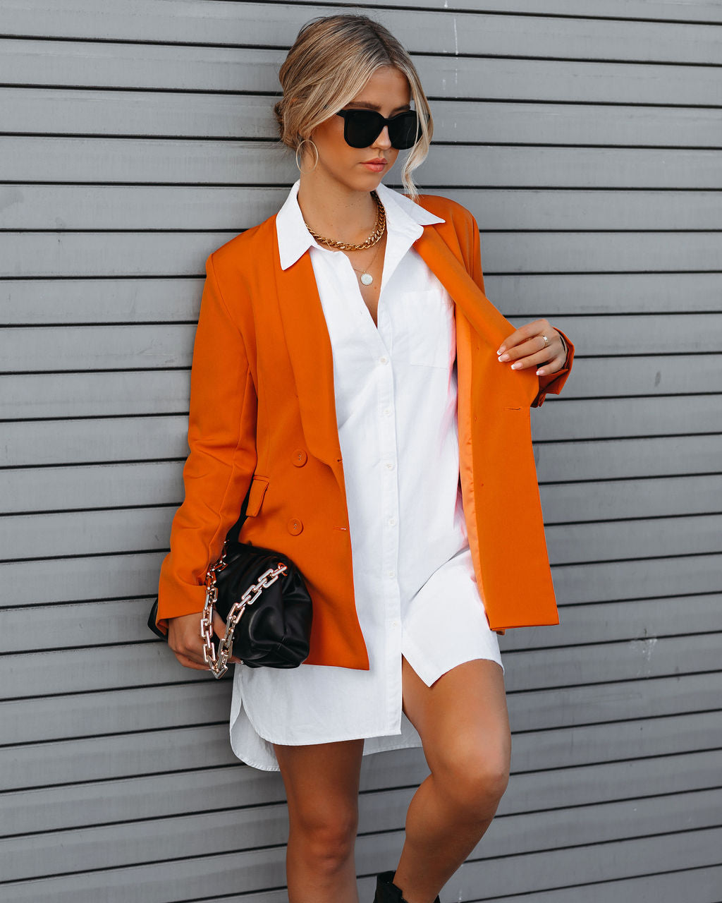 Promotion Pocketed Blazer - Orange - FINAL SALE Ins Street