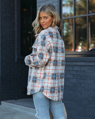 Pullman Plaid Button Down Shacket - Oatmeal - FINAL SALE Ins Street