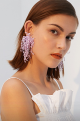 Lavender Diamond Earrings Ins Street