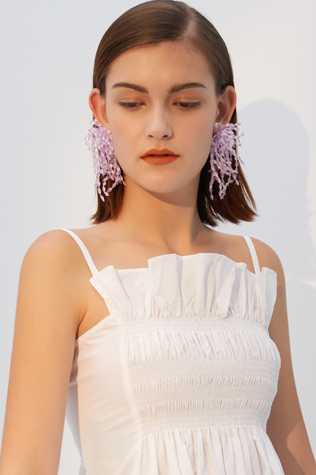 Lavender Diamond Earrings Ins Street