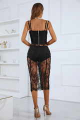 Ida Lace Black Sheer Dress Set Ins Street