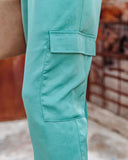 Quince Pocketed Satin Utility Jumpsuit - Mineral Blue - FINAL SALE Ins Street