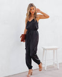 Quince Pocketed Satin Utility Jumpsuit - Black Ins Street