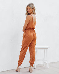 Quince Pocketed Satin Utility Jumpsuit - Rust Ins Street