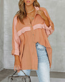 Radford Cotton Thermal Button Down Tunic - Coral - FINAL SALE Ins Street