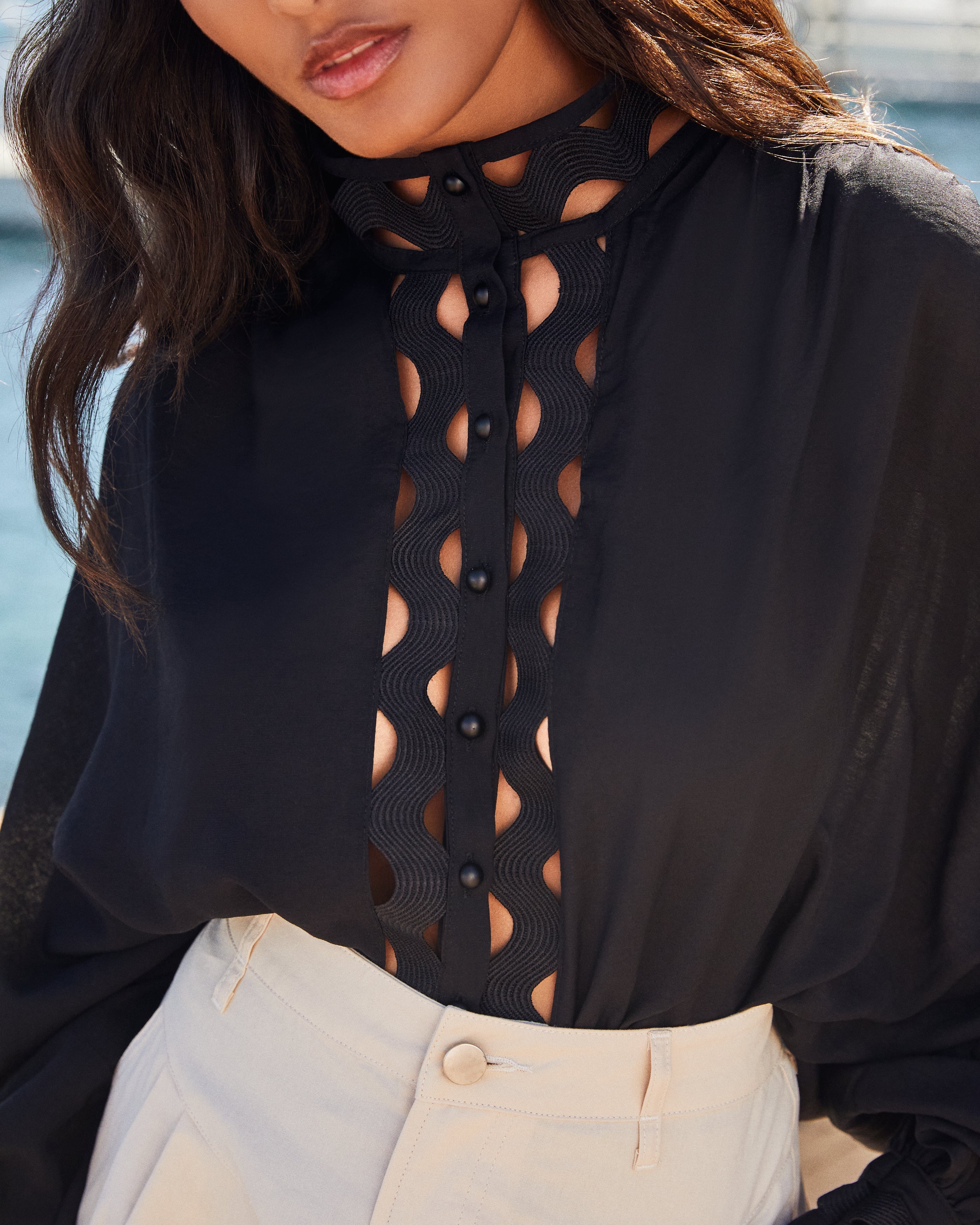 Revitalizing Statement Sleeve Button Down Top Ins Street