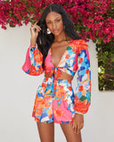 Riverside Printed Tie Front Crop Blouse Ins Street