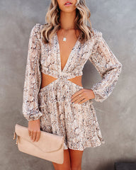 Robinson Python Shimmer Cutout Ruffle Romper Ins Street