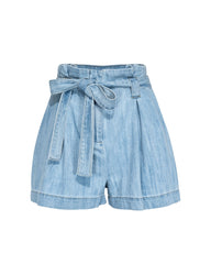 Raya High Rise Paper Bag Waist Denim Shorts Ins Street