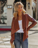 Regina Drape Knit Faux Leather Jacket - Brown - FINAL SALE Ins Street