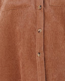 Reilly Corduroy Button Down Pocket Top - Camel Ins Street