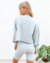 Restore Cotton Cutoff Zip Pullover - Light Blue - FINAL SALE Ins Street