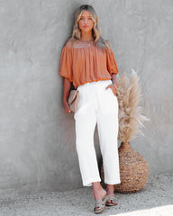 Ride Slow Cotton Pocketed Pants - Off White - FINAL SALE Ins Street