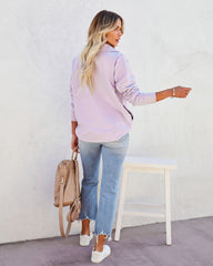 Rina Cotton Blend Pocketed Half Zip Pullover - Lilac Ins Street