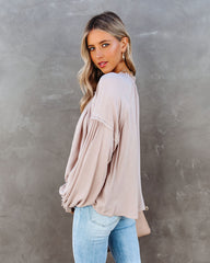 River Bend Peasant Blouse - Oatmeal Ins Street