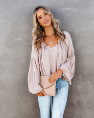 River Bend Peasant Blouse - Oatmeal Ins Street