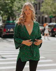 Roe Leopard Kimono Wrap Top Ins Street