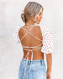 Rossi Cotton Polka Dot Puff Sleeve Top Ins Street