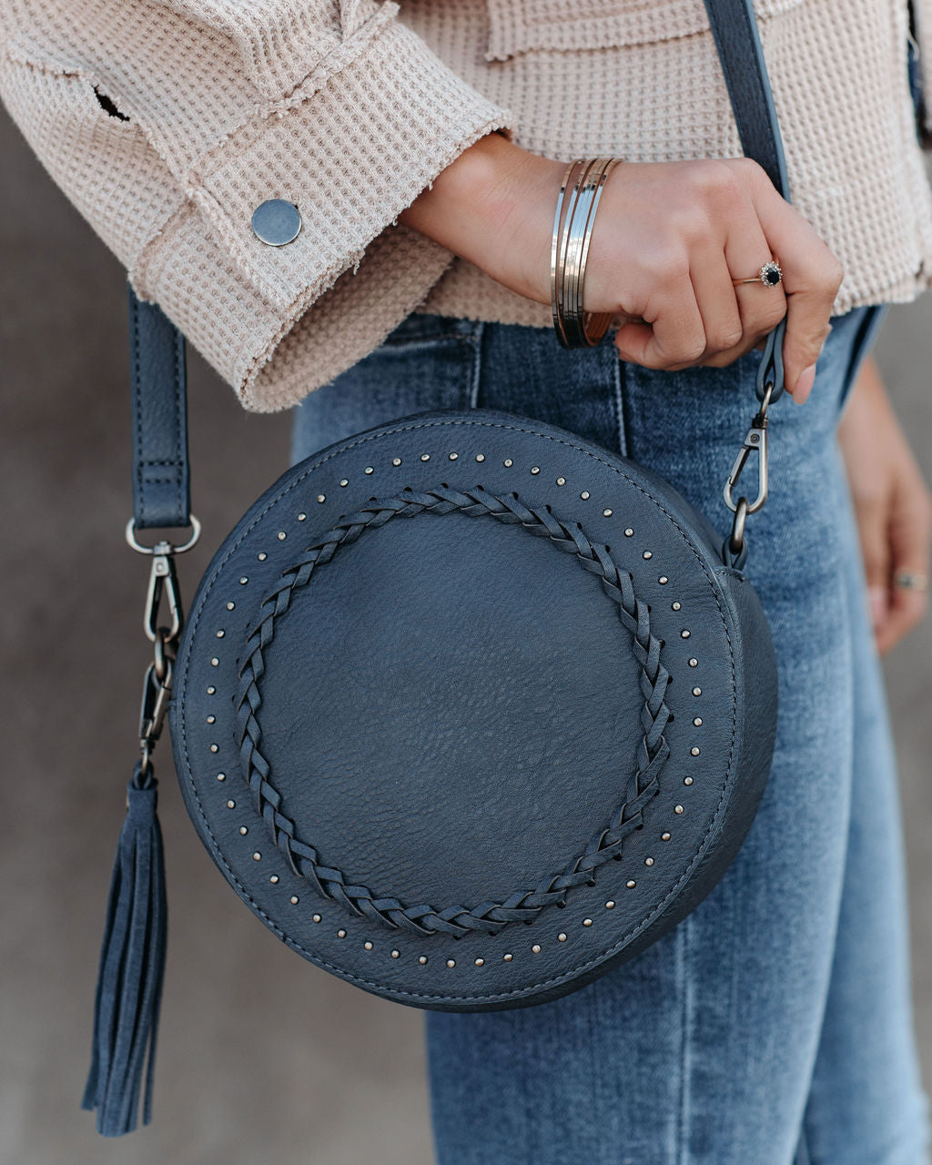 Round Town Crossbody Bag - Navy Ins Street