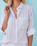 Salty Air Striped Button Down Top Ins Street