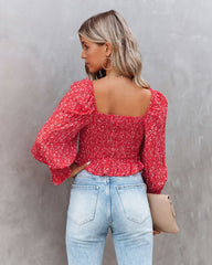 Serrano Smocked Peplum Crop Top Ins Street