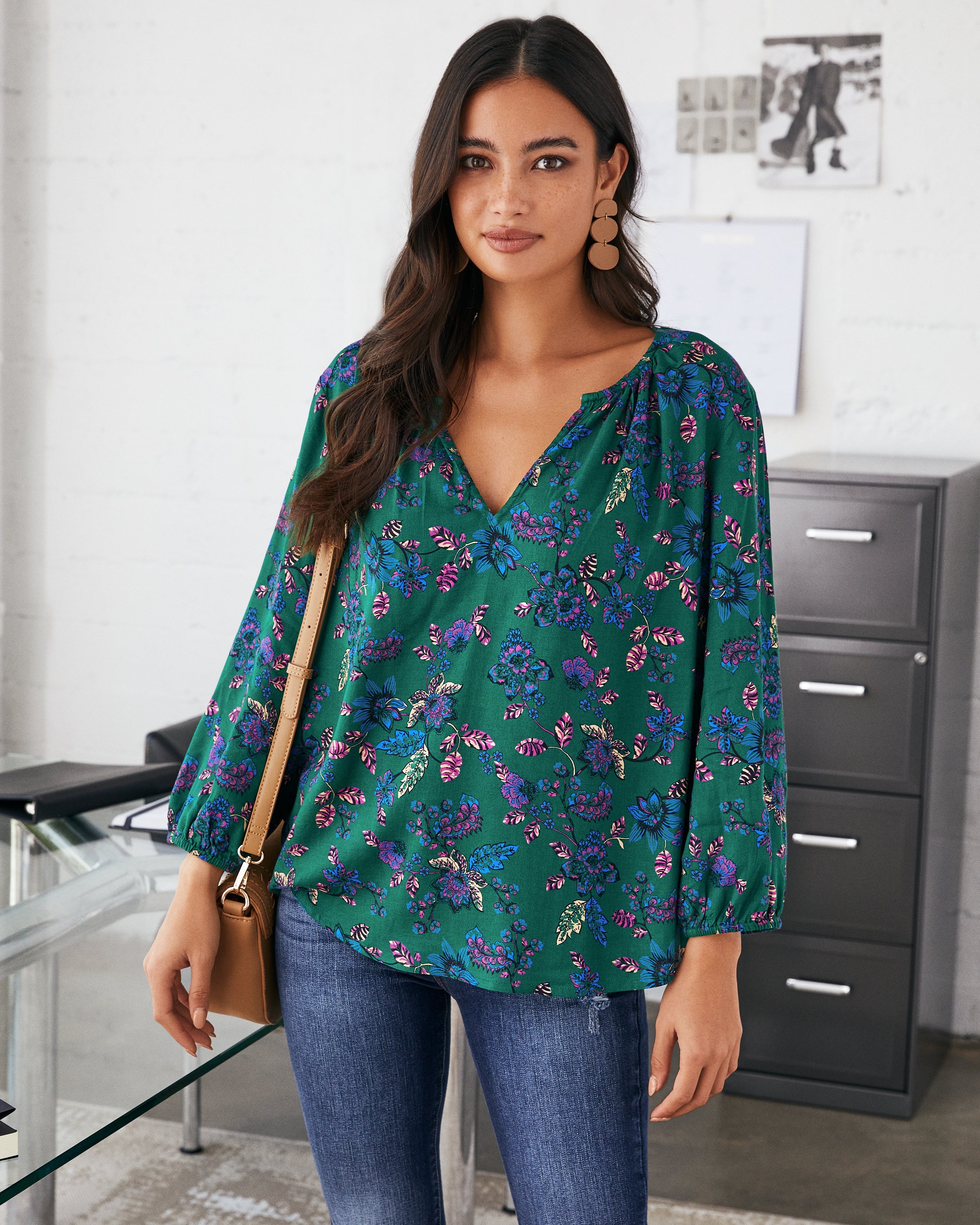 Sundale Floral Split Neck Blouse - FINAL SALE Ins Street