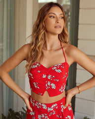 Sunshine For The Soul Floral Halter Crop Top - FINAL SALE Ins Street