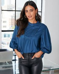 Sylas Pintuck Blouse - Dark Teal - FINAL SALE Ins Street