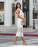Saige Sheer Lace Midi Dress - White Ins Street