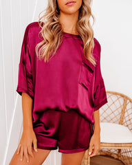 Gravity Satin Pocket Top - Wine Ins Street