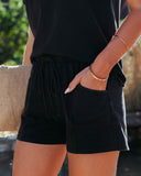 Saylor Cotton Blend Pocketed Shorts - Worn Black