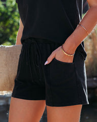 Saylor Cotton Blend Pocketed Shorts - Worn Black Ins Street