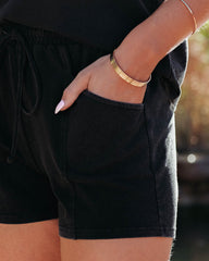 Saylor Cotton Blend Pocketed Shorts - Worn Black Ins Street