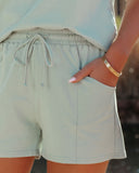 Saylor Cotton Blend Pocketed Shorts - Dusty Sage Ins Street