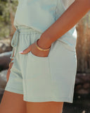 Saylor Cotton Blend Pocketed Shorts - Dusty Sage