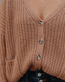 Seana Pocketed Button Front Knit Cardigan - Tan Ins Street