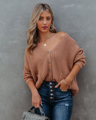 Seana Pocketed Button Front Knit Cardigan - Tan Ins Street