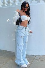 See Ya Later Slouchy Skater Jeans - Light Blue Wash Ins Street