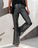 Sequin And The City High Rise Flare Pants Ins Street