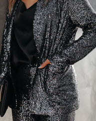 Sequin And The City Pocketed Blazer Ins Street