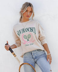 SF Tennis Club Cotton Blend Sweatshirt Ins Street