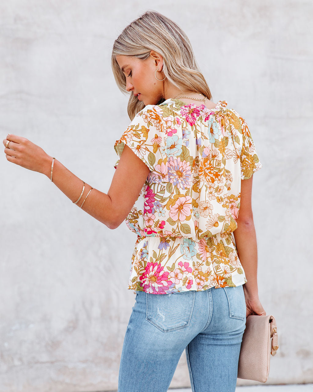 Shake It Off Floral Peplum Blouse Ins Street