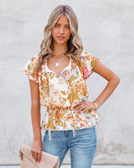 Shake It Off Floral Peplum Blouse Ins Street