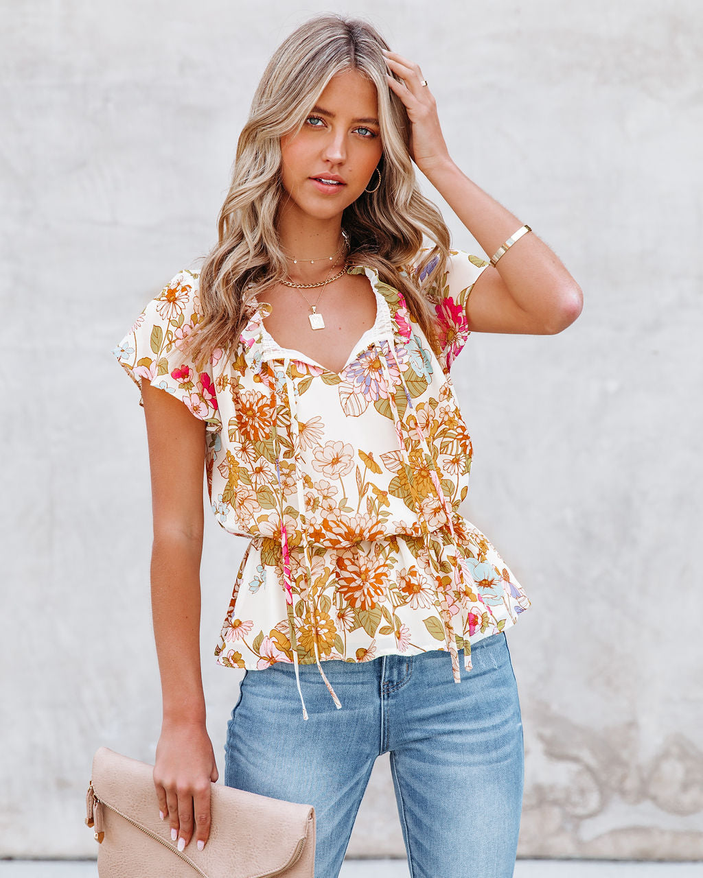 Shake It Off Floral Peplum Blouse Ins Street