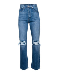 Shan High Rise 90'S Distressed Denim Ins Street