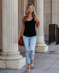 Sharon Ribbed Knit Tank - Black Ins Street