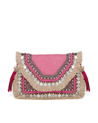 PREORDER - Shashi - Leela Clutch - Hot Pink Ins Street