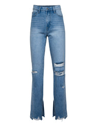 Shea High Rise Distressed Split Ankle Denim - Light Wash Ins Street