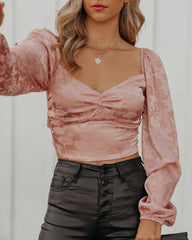 Shonta Satin Embossed Crop Blouse Ins Street