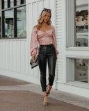 Shonta Satin Embossed Crop Blouse Ins Street